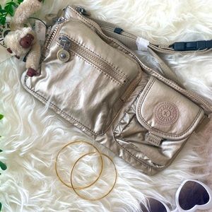 Kipling Presto Waist Bag Metallic Gold NWT